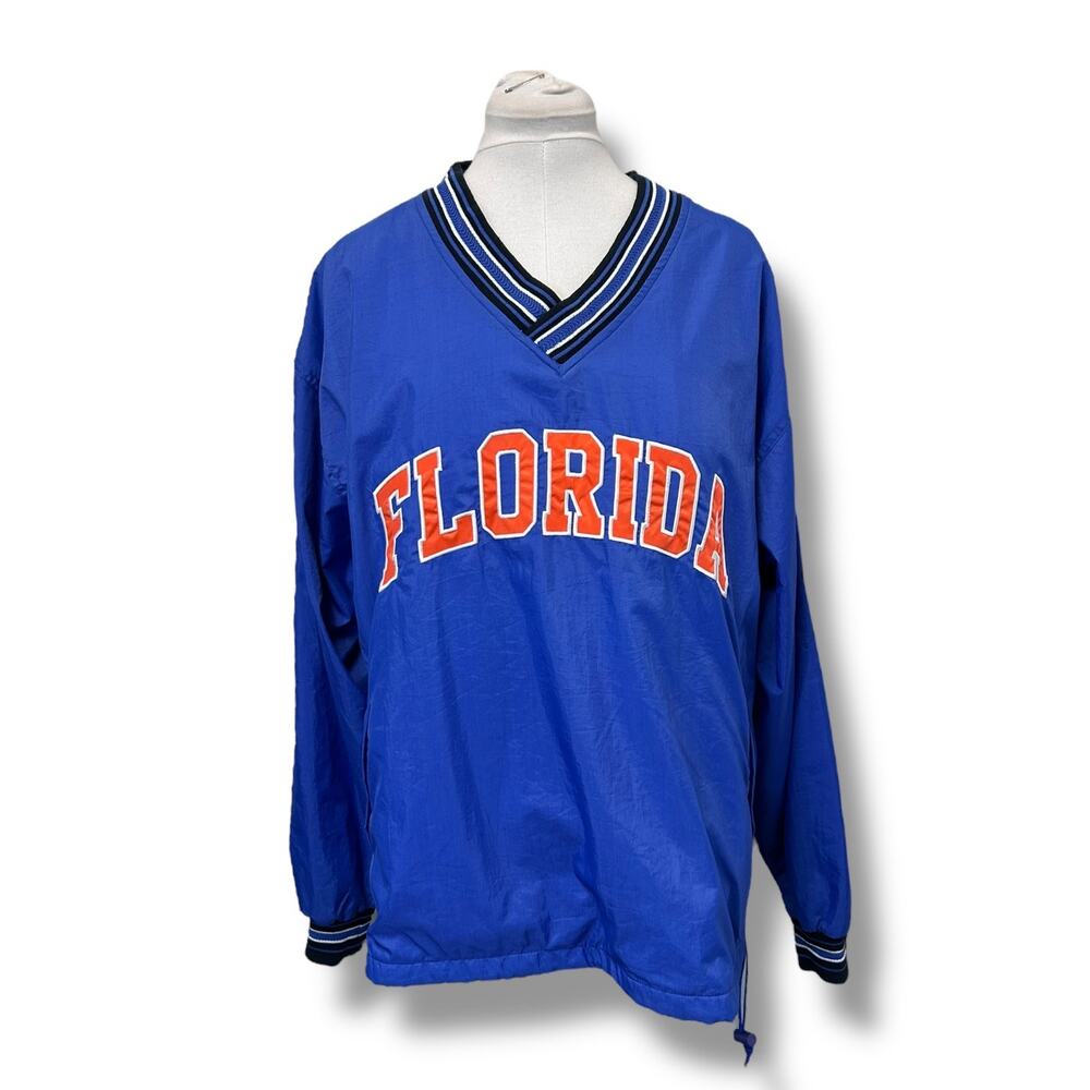 Champion University Of Florida Gators Pullover V Neck Windbreaker VTG 90s Large